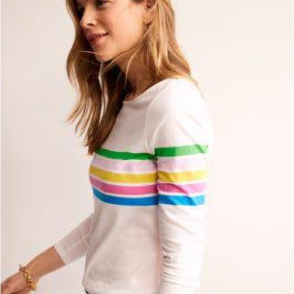 NWT Boden White and Pink Striped Top - US 20/22 - Picture 1 of 12